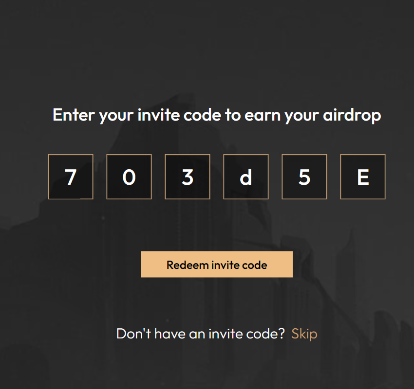 Κωδικός πρόσκλησης Aster 703d5E εισαγμένος στην πλατφόρμα