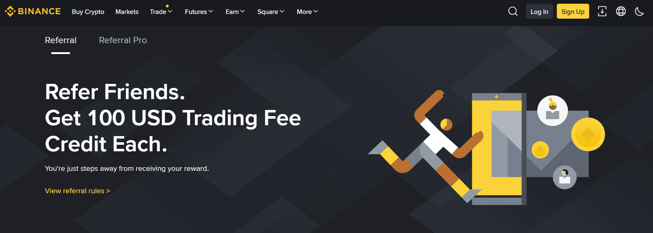 Πρόγραμμα παραπομπής Binance με στατιστικά προμήθειας και οφελών