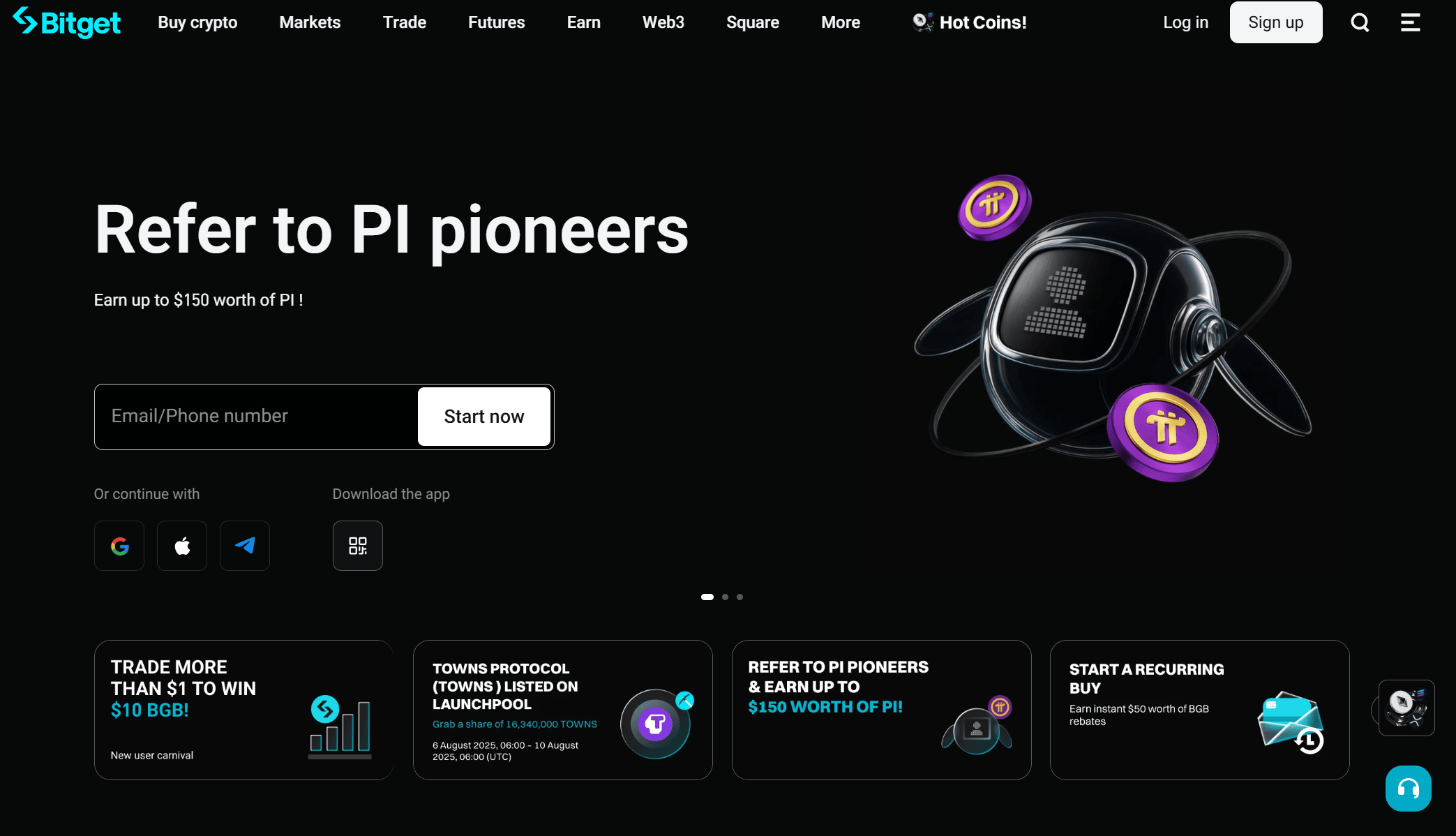 Ιστοσελίδα Bitget Exchange με copy trading και futures